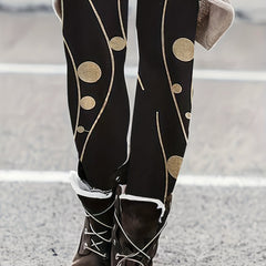 Dot Print Casual Leggings for Women - Skinny Fit