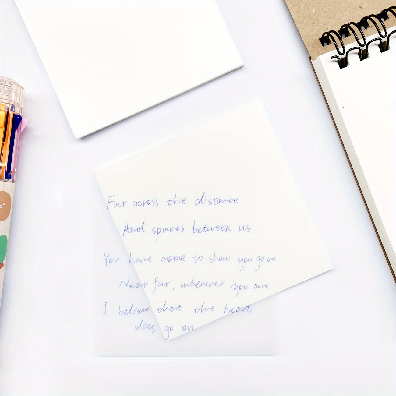 Transparent Sticky Notes - 50 Sheets, Waterproof, Self-adhesive Pads
