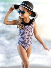 Toddler Girl's Butterfly Lace One-piece Swimsuit Tankini