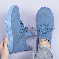 Knit Weaving Platform Sneakers Lightweight Running Shoes
