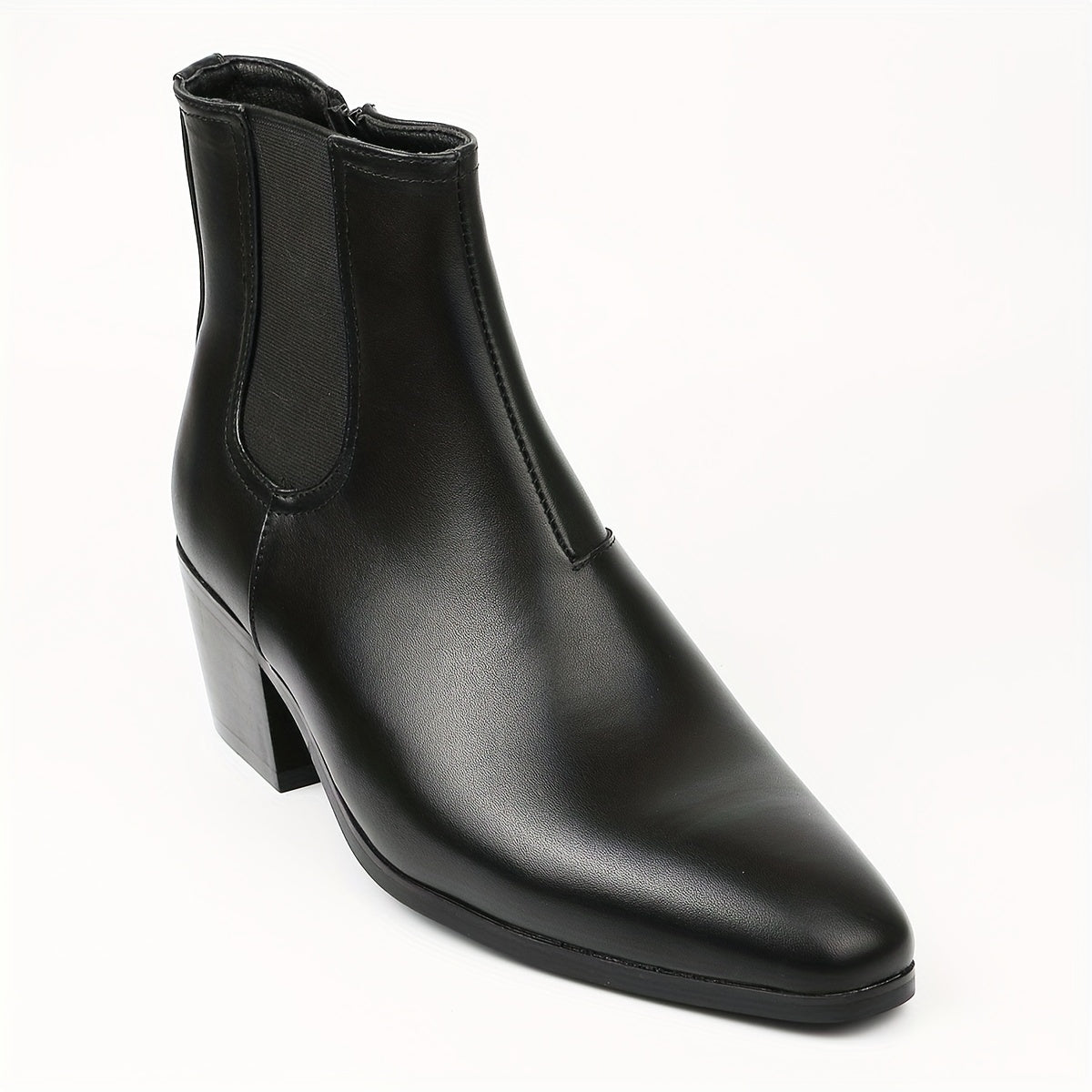 Men's High Heeled Zipper Boots