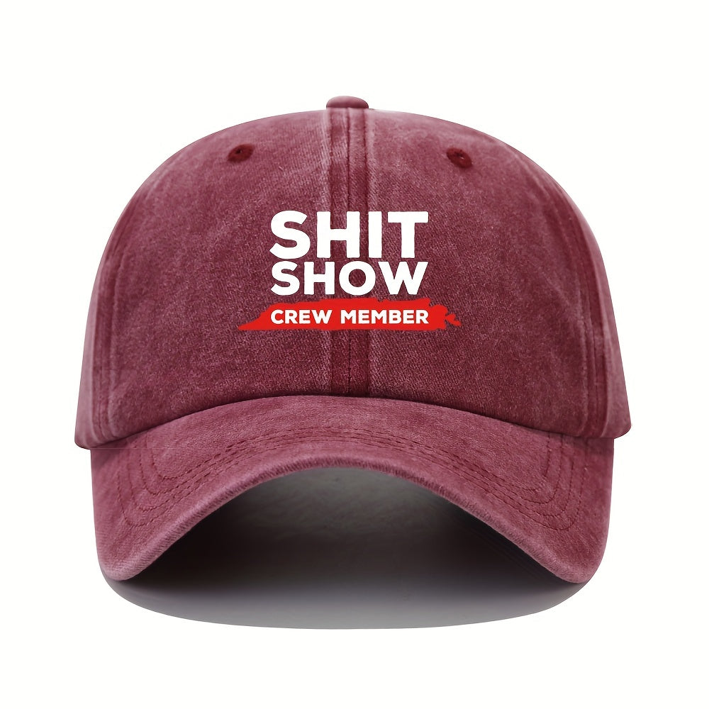 Vintage Letter Printed Baseball Cap Distressed Dad Hat Hip Hop Sun Hats