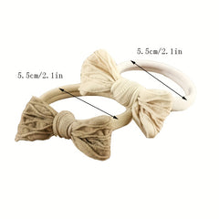 10pcs Bow Head Rope Elastic Leather Band Ponytail Tie Hair Head Rope