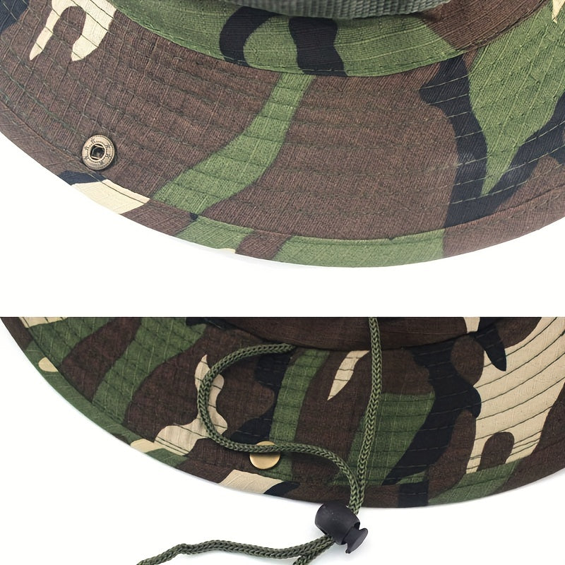 Camouflage Wide Brim Sun Hat for Outdoor Activities