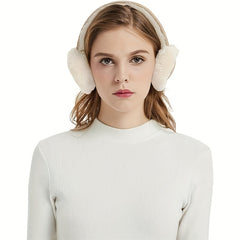 Soft Suede Fleece Ear Muffs Foldable Winter Accessory