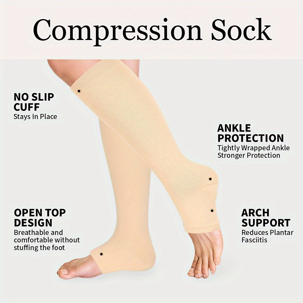 Copper Compression Socks for Women and Men 20-30 mmHg Knee High Wide Calf Socks