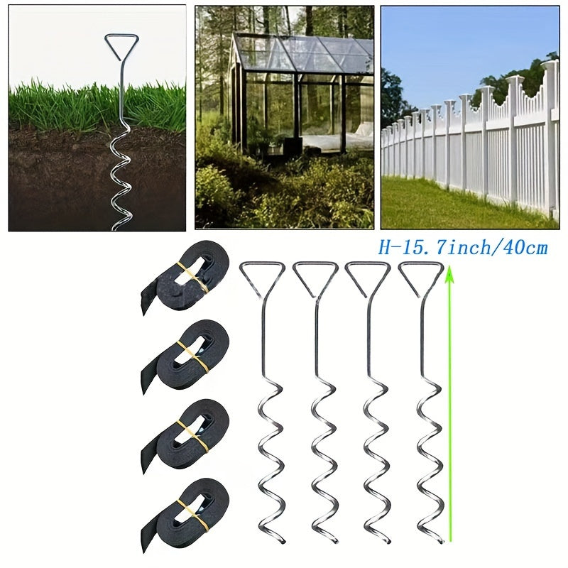Spiral Ground Nail Stake for Pet and Camping, Trampoline Stabilizer