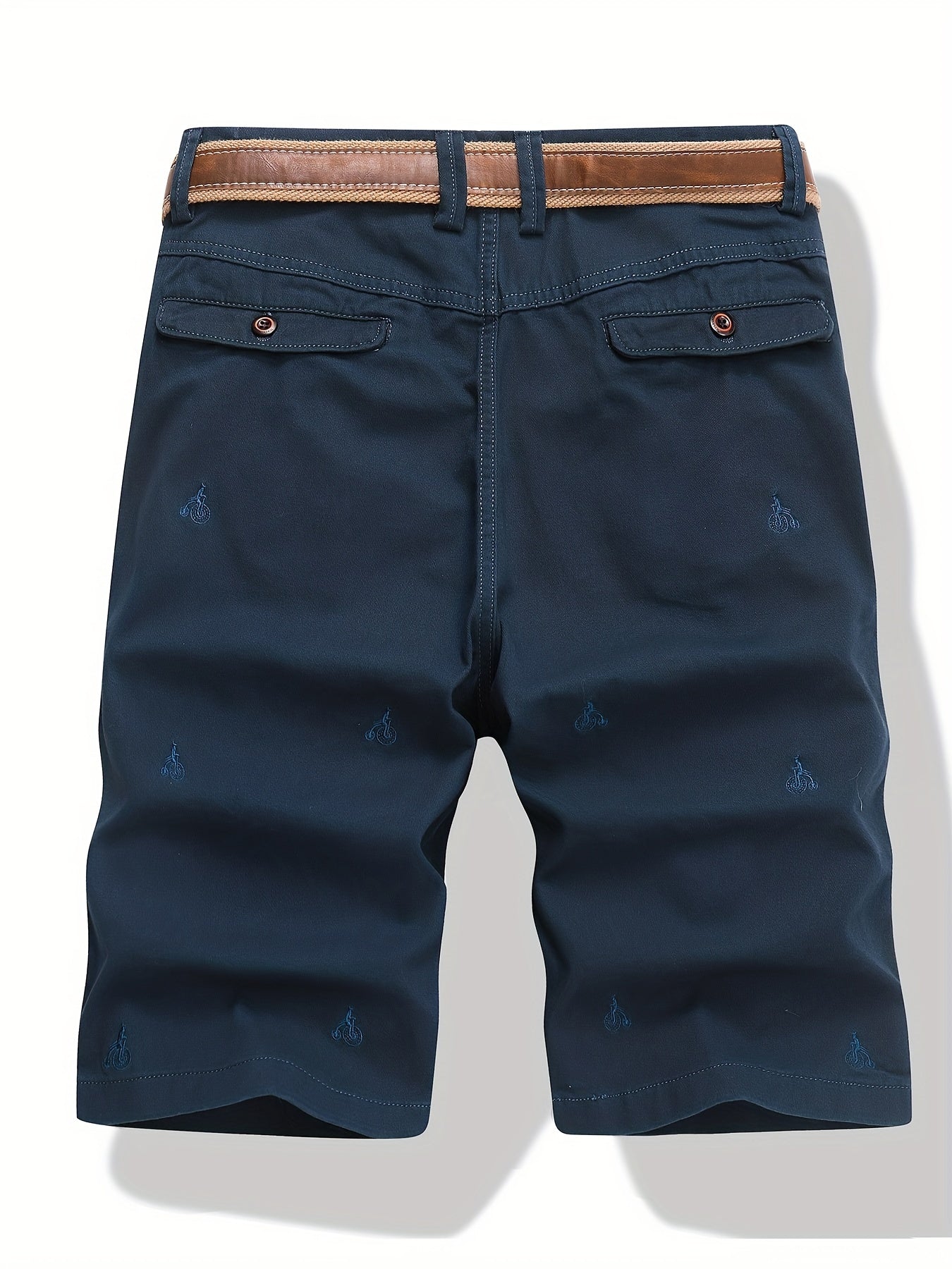 Embroidered Bicycle Pattern Men's Cargo Shorts for Summer