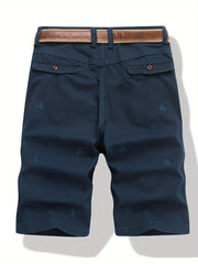 Embroidered Bicycle Pattern Men's Cargo Shorts for Summer