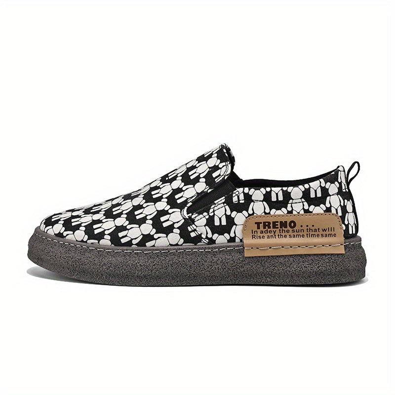 Men's Anime Print Slip On Casual Shoes For Spring And Summer