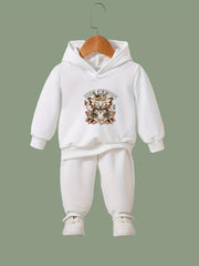 Retro Butterfly Graphic 2pcs Set Girls Casual Comfy Breathable Activewear Set