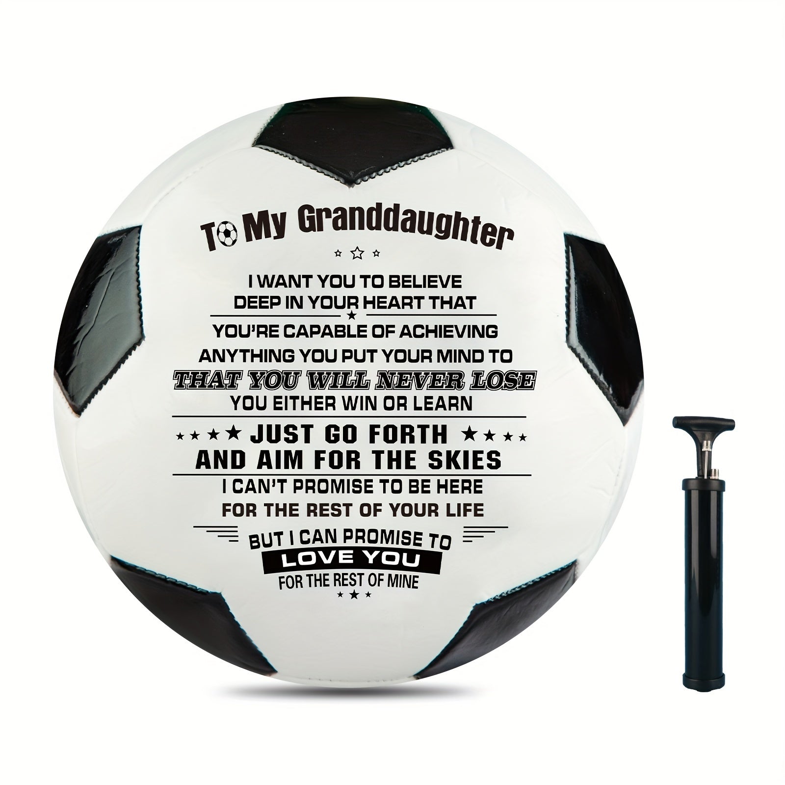 Soccer Ball Football To My Granddaughter Size 5 Anniversary Birthday Wedding Gra