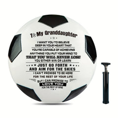 Soccer Ball Football To My Granddaughter Size 5 Anniversary Birthday Wedding Gra