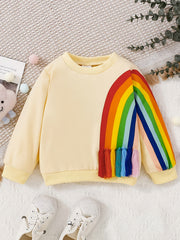 Kids Stylish Rainbow Print Sweatshirt Baby Boys Girls Pullover