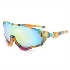 Large Frame Colorful Windproof Sunglasses for Outdoor Sports
