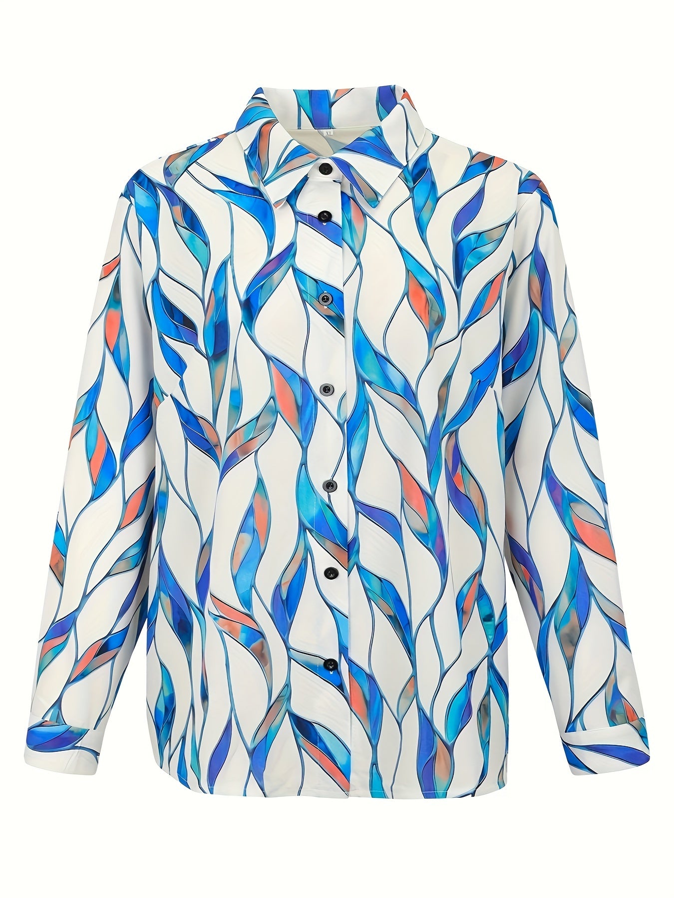 Floral Print Long Sleeve Button Up Shirt Top