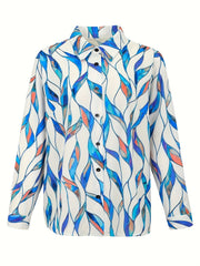 Floral Print Long Sleeve Button Up Shirt Top