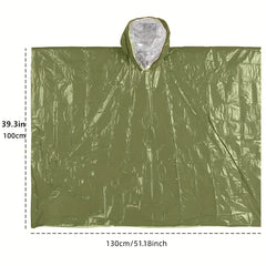 6pcs Emergency Rain Ponchos with Whistles & Storage Bag