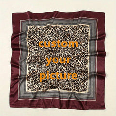 Customizable Pattern Photo Silk Scarf Unisex Handkerchief