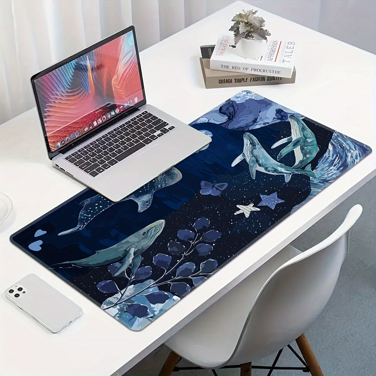 Deep Sea Whale Large Mouse Pad Non Slip Washable Rubber Material
