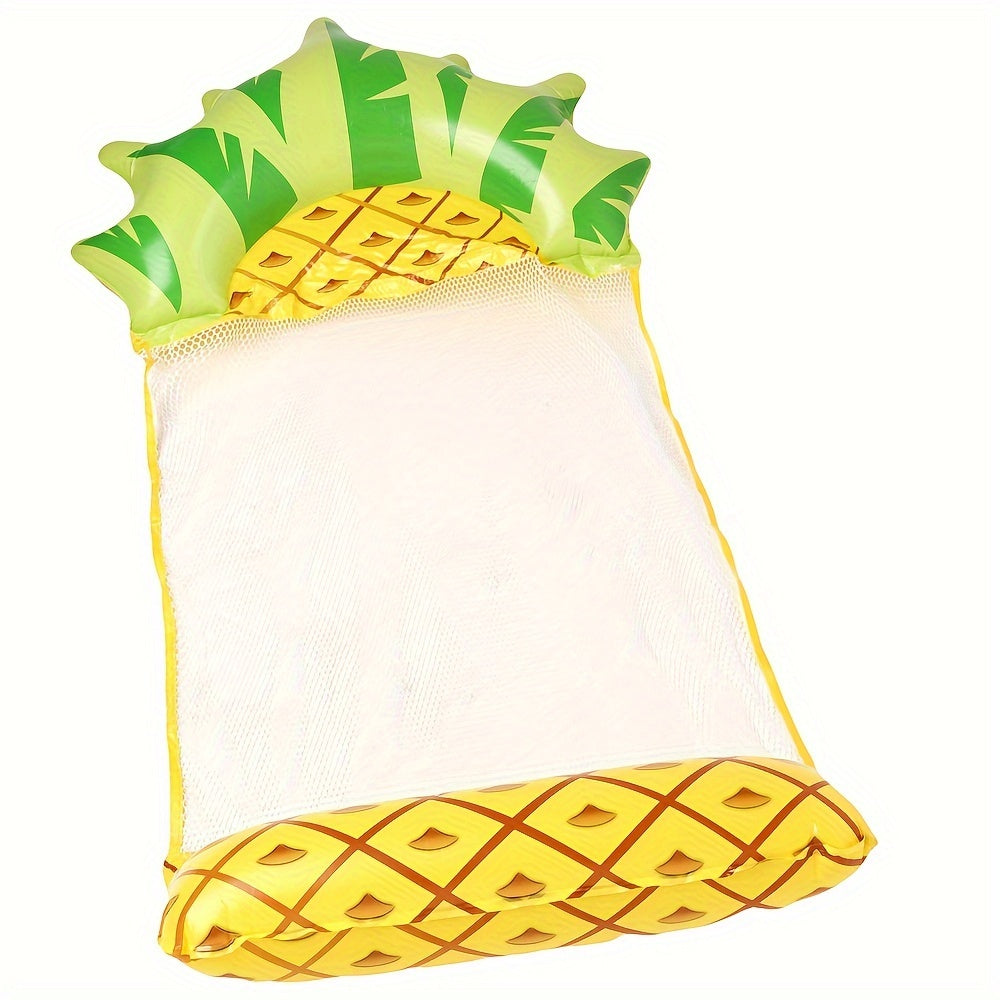 Inflatable Water Recliner Hammock Pool Toy Pineapple Orange