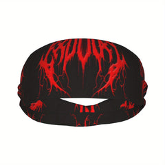 Unisex Death Metal Sports Headband Sweat Wicking Stretchy & Breathable Polyester