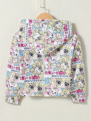 Girls' Anime Hooded Long Sleeve Sweatshirt Pullover Girl's Hoodie