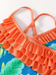 Cute Ruffle One Piece Swimsuit for Girls