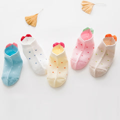 Kids' Cotton Boat Socks Love Shape Baby Short Socks