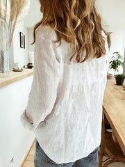Casual Blouse Women's Plus Butterfly Print Long Sleeve Button Up