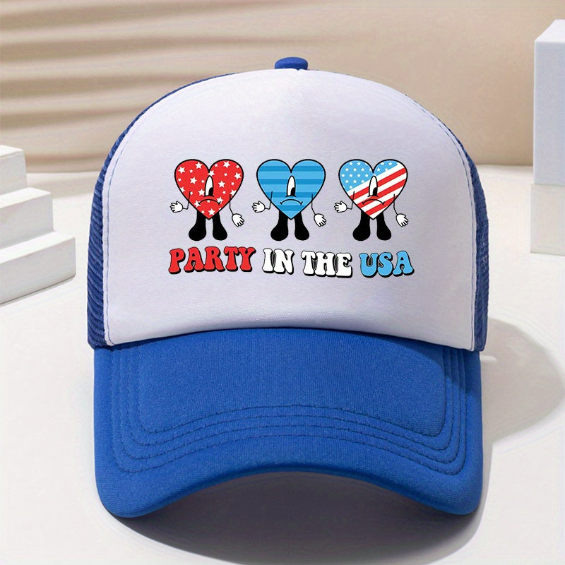 Men's Colorful Love Baseball Cap Mesh Sun Protection Trucker Hat