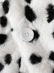 Kids' Cow Print Ear Fleece Hooded Coat For Girls And Boys