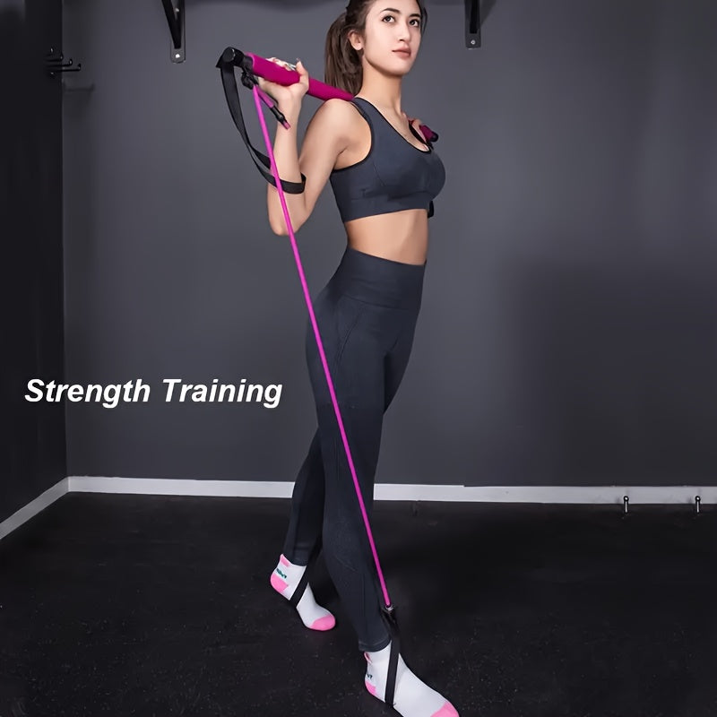 Pilates Stick With Resistance Tension Belt for Home Workout