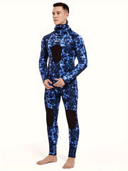 Men's Neoprene 3mm Camo Hoodie Wetsuit Full Suit for Snorkeling