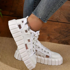 Women's Hollow Out Platform Canvas Sneakers