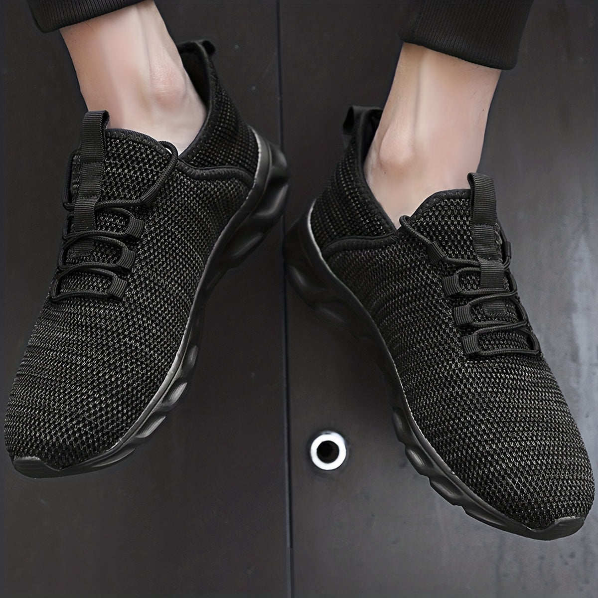 Men's Knit Sneakers Lace Up Breathable