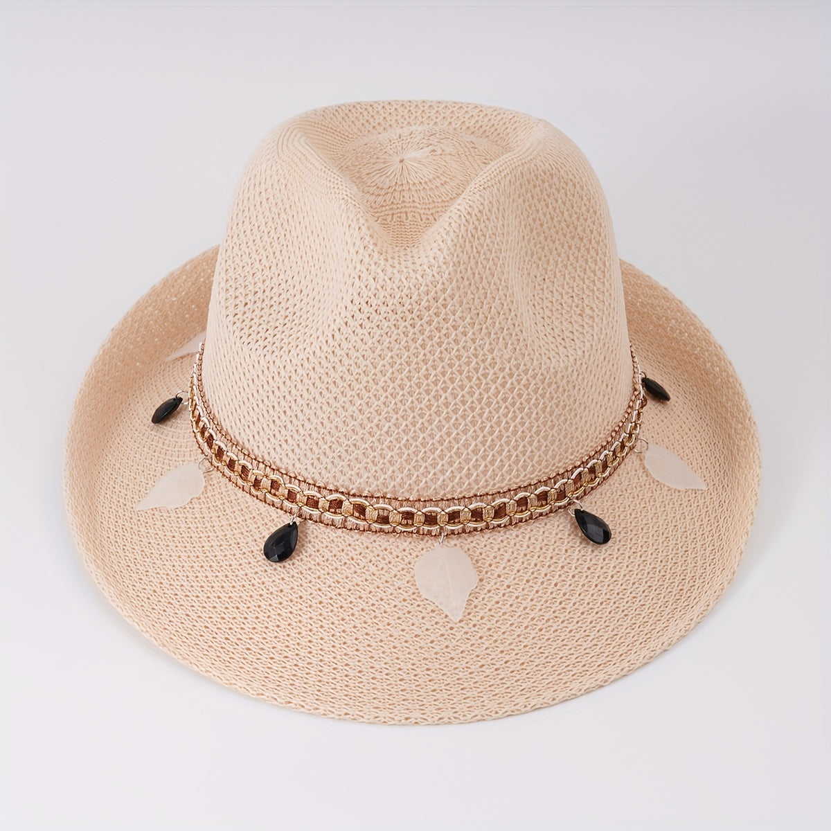 Youth Straw Jazz Top Hat Gentleman Sunshade Outdoor Summer Hat