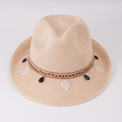 Youth Straw Jazz Top Hat Gentleman Sunshade Outdoor Summer Hat