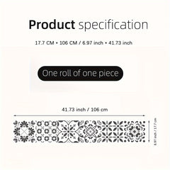 Mediterranean Ethnic Flower Brick Pattern Self-adhesive Stair Sticker