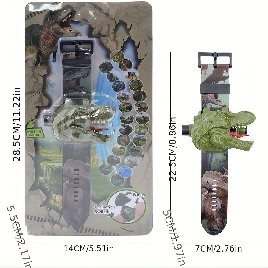 Dinosaur 3D Projector Watch Toy - 24 Patterns Creative Digital Wrist Watch