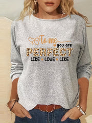 Letter Print Crew Neck T shirt Casual Long Sleeve T shirt Women's Clothing