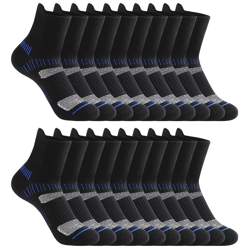 10 Pairs Men's Arch Compression Athletic Crew Socks
