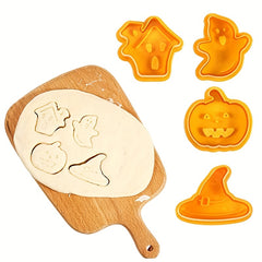 4pcs 3D Cartoon Biscuit Mold DIY Halloween Fondant Mold