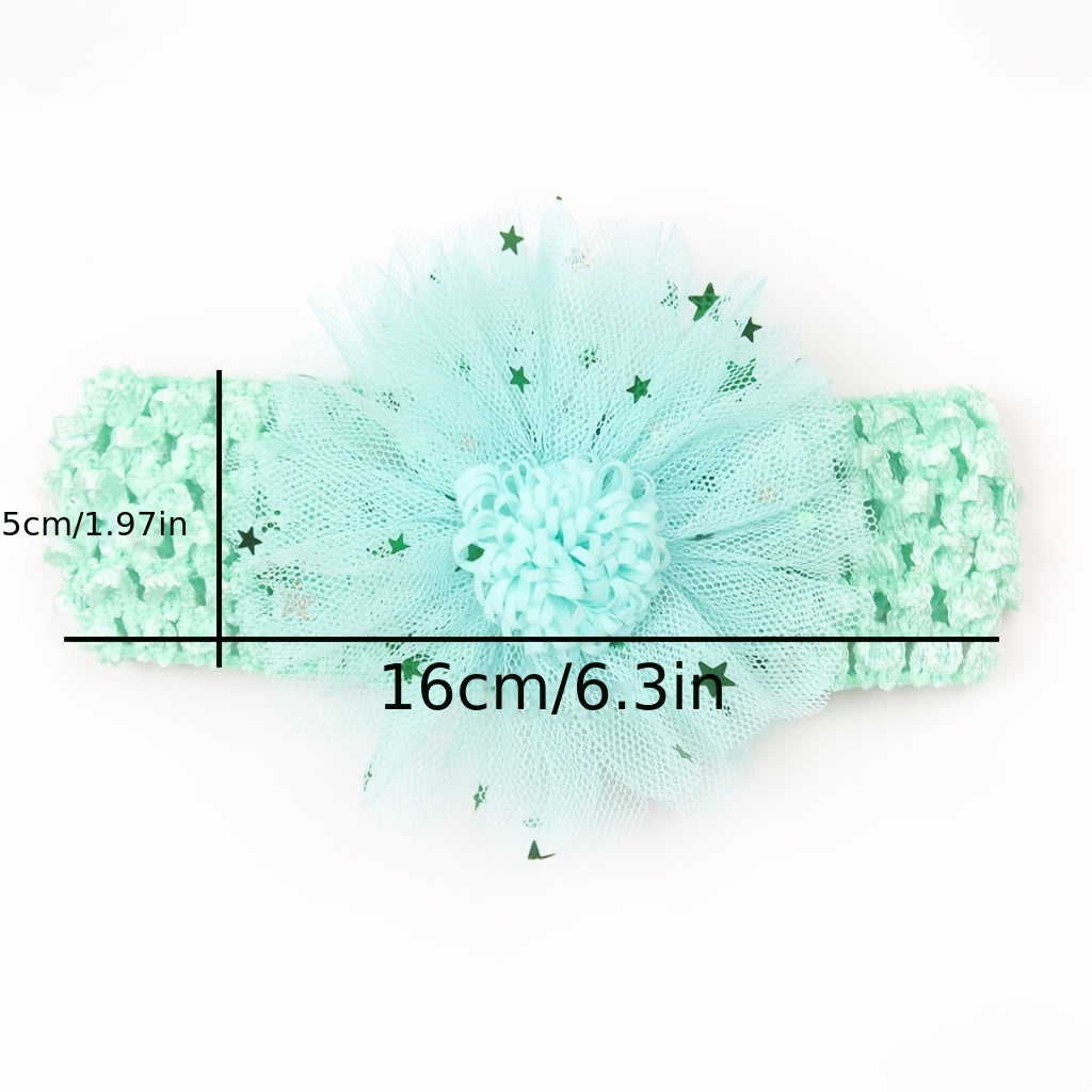 Mesh Flower Baby Headband for 0-2 Years