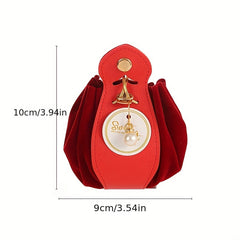 Velvet Gift Bags Drawstring Pouch with Pearl Charm