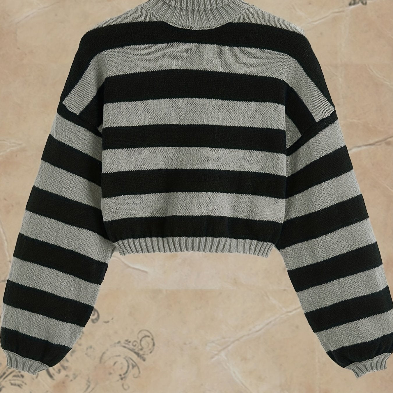 Y2K Striped Turtle Neck Sweater