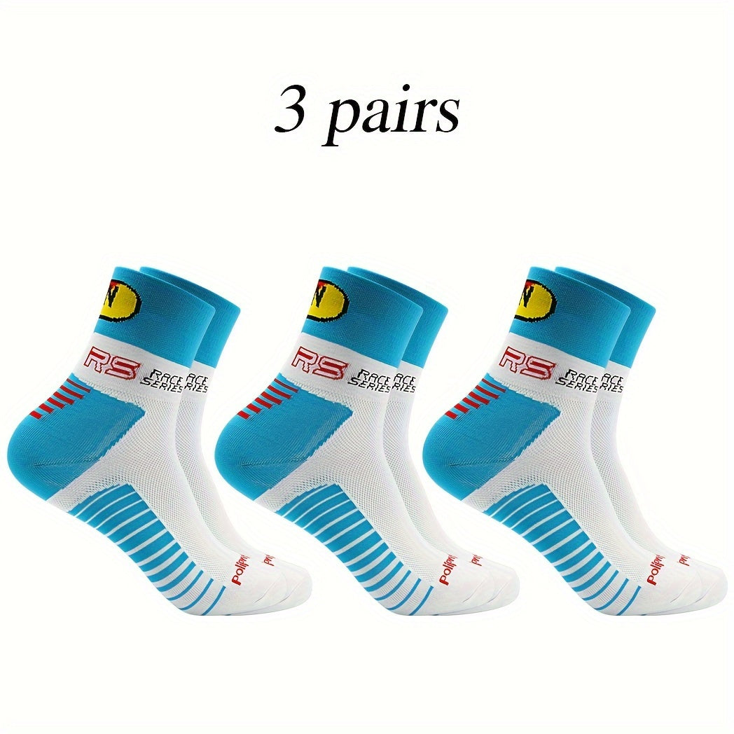 Men's Mid Crew Sport Socks Nylon Blend Breathable for Basketball Training
