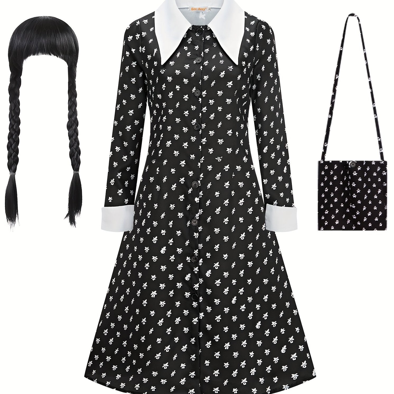 Girls Dress & Wig & Bag Set for Performance Party Cosplay
