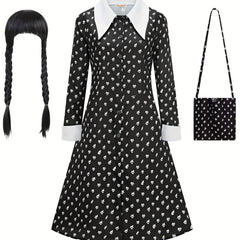 Girls Dress & Wig & Bag Set for Performance Party Cosplay