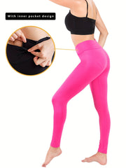 High Waist Women's Fitness Leggings with Inner Pockets